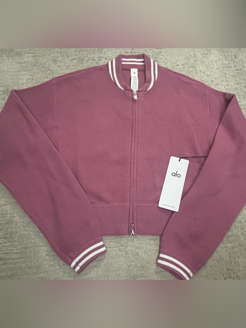 NWT ALO Tennis Club Sweater Knit Full Zip Jacket